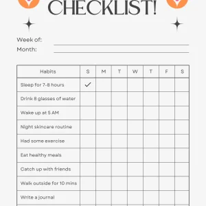 Self-Care Checklist Planner