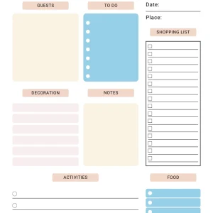 Birthday Party Planning Sheet