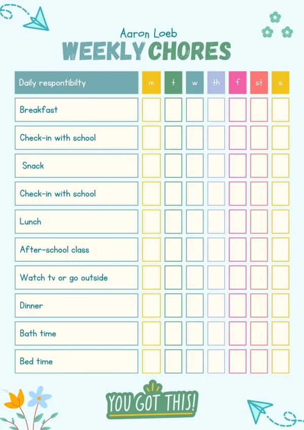 Chore Chart for Families