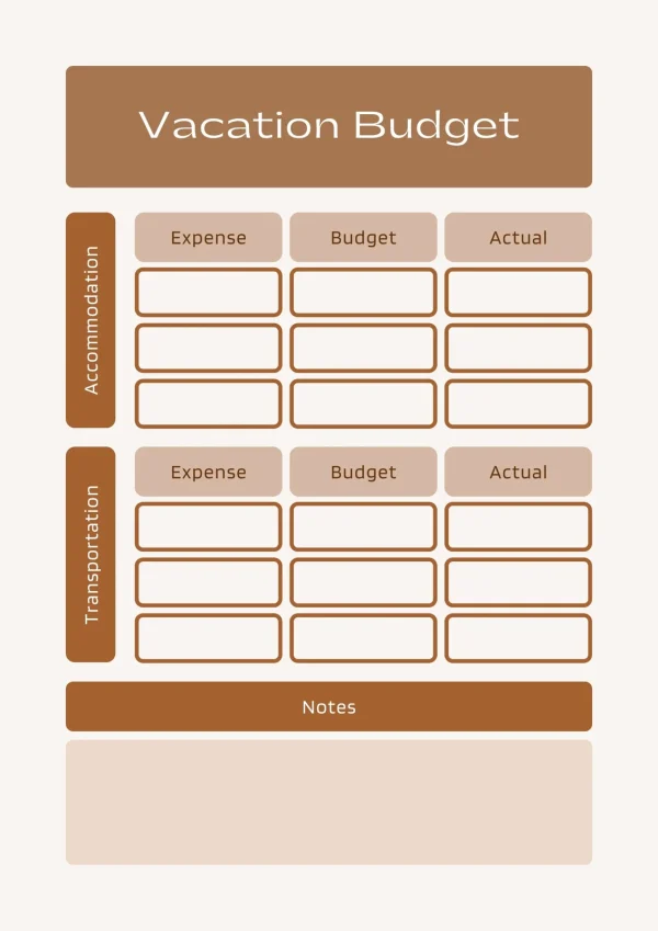Vacation Budget Tracker