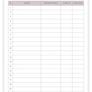 Mental Health Log Sheet