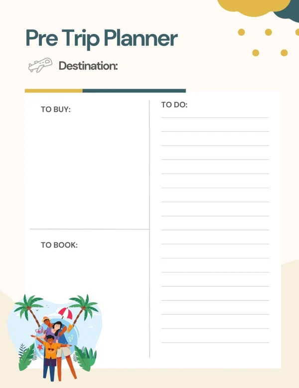 Pre-Trip Countdown Planner