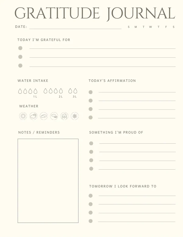 Gratitude Journal Printable
