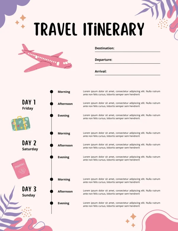 Travel Itinerary Template