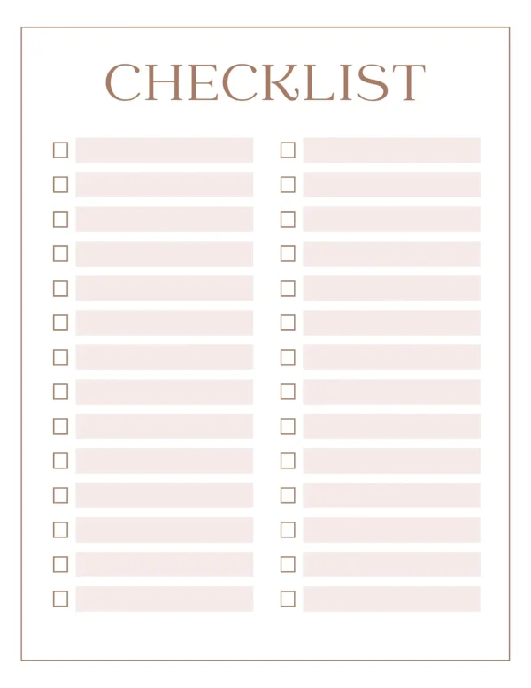 Packing Checklist Printable